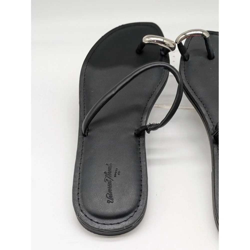 Universal Thread Clara Thong Sandals Black Memory Foam Women's 9.5 NWT